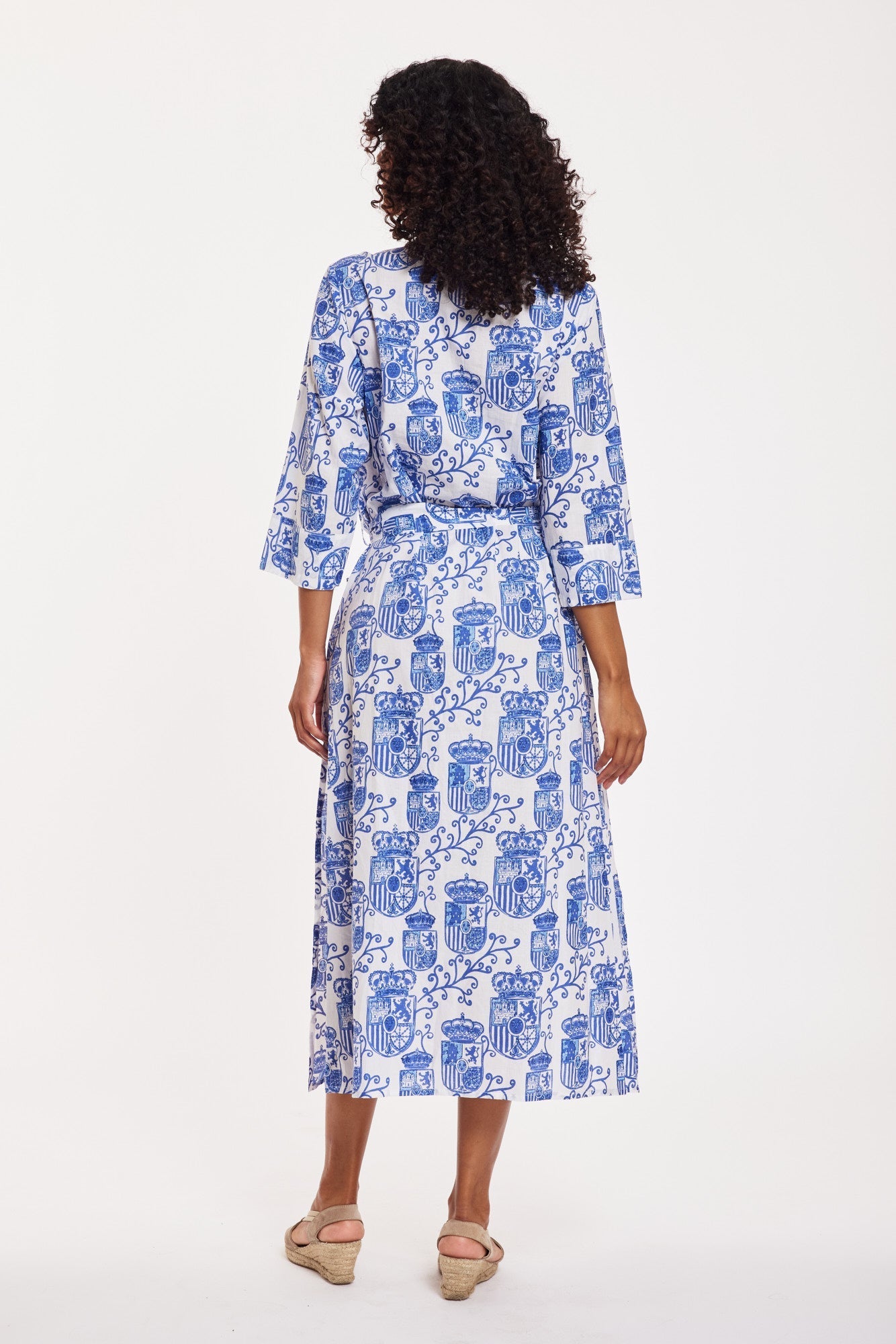 Elina Maxi Dress Alcazar de Sevilla White Blue
