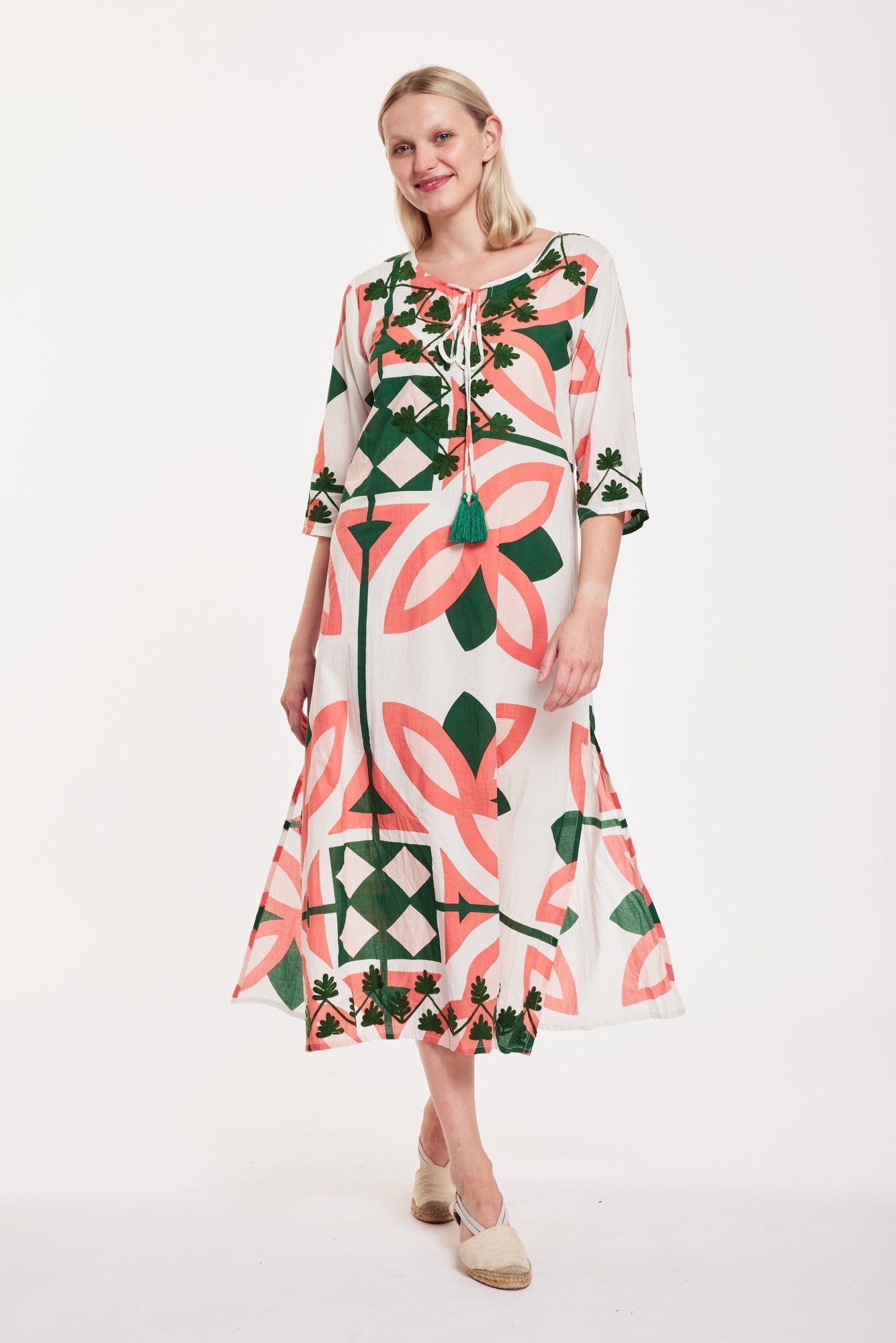Elina Maxi Dress Moroccan Picturesque Pink Green