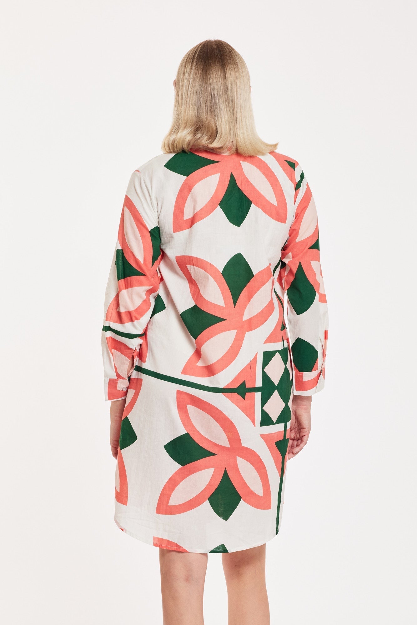 Carlotta Midi Shirt Dress Moroccan Picturesque Pink Green