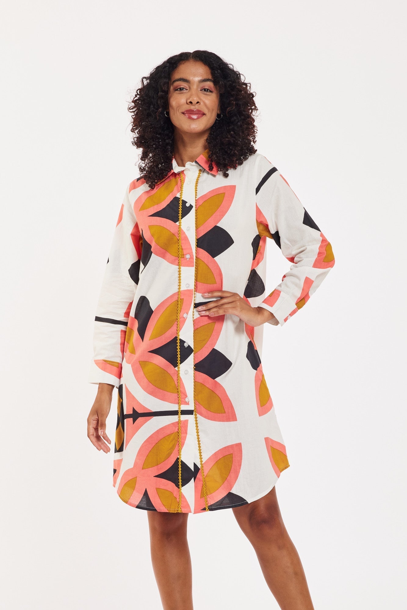 - Carlotta Dress Moroccan Picturesque Bronze Pink Black