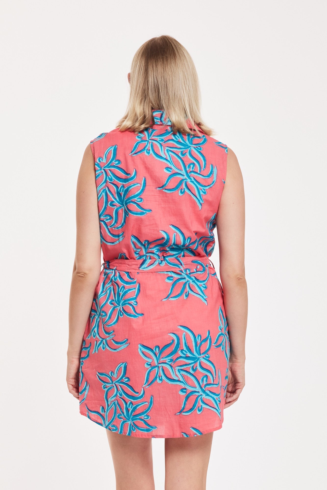 Carlotta Shirt Dress Abstract Flower Calypso Barrier Reef