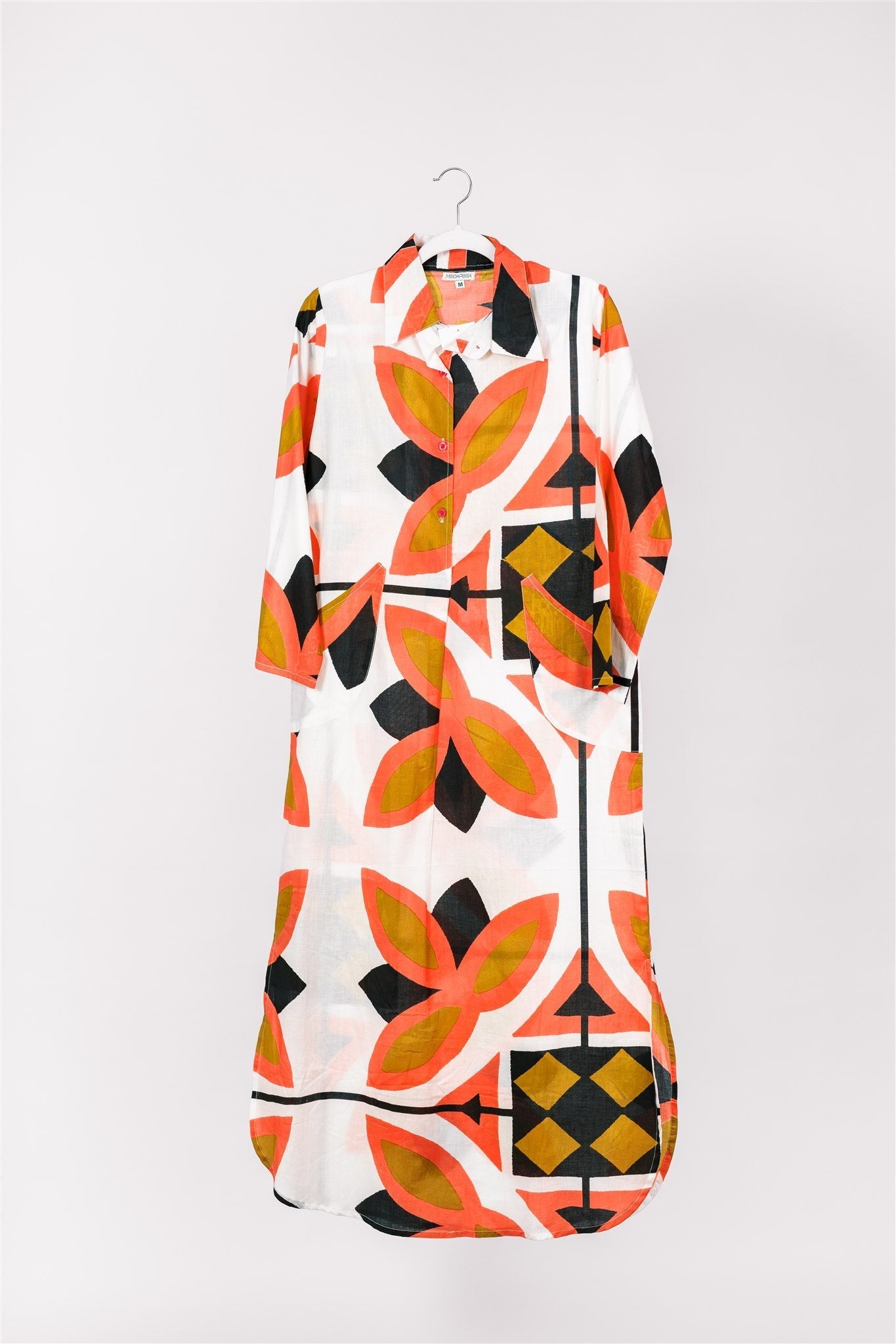Gabriella Maxi Caftan Shirt Dress Bronze Pink Black