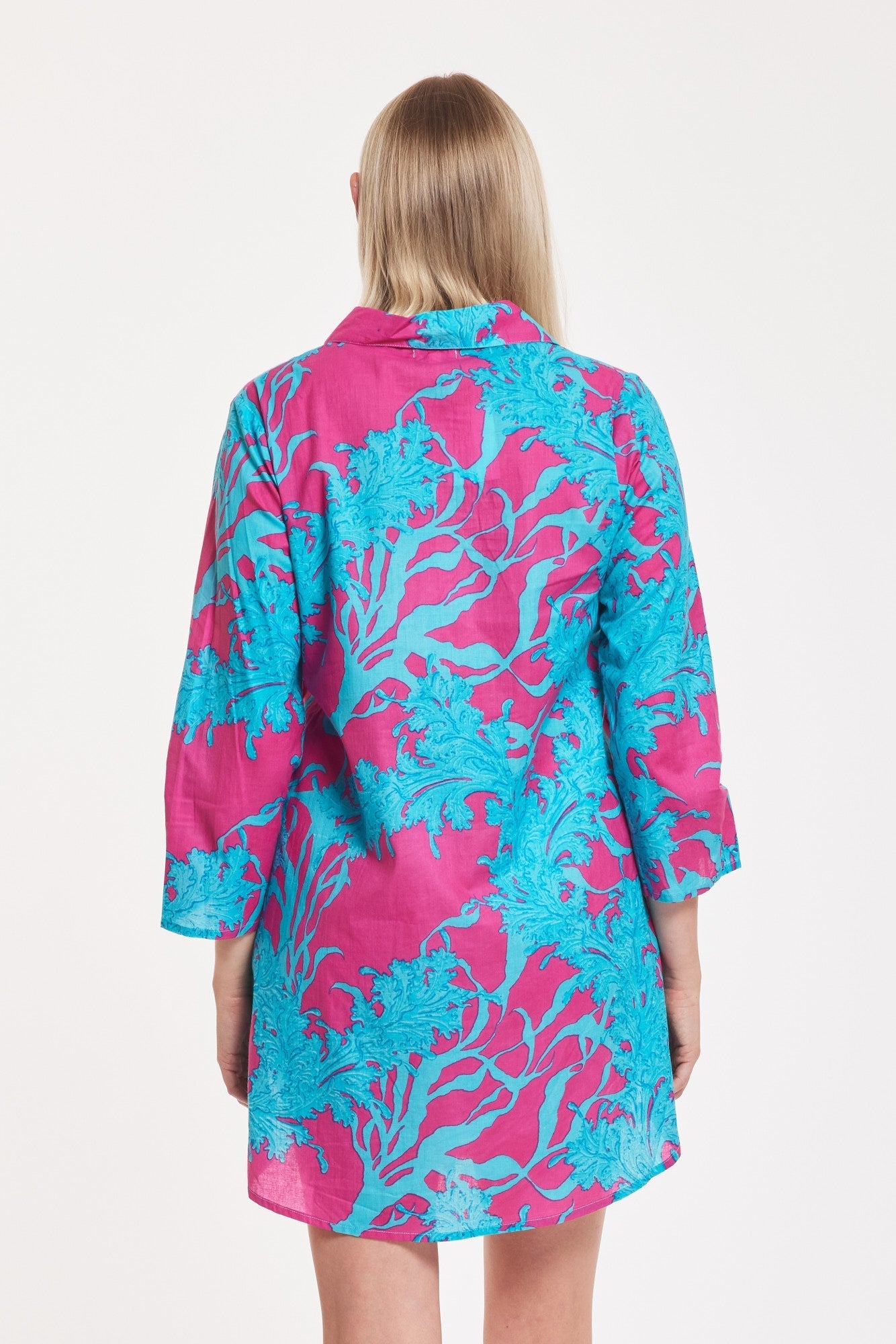 Gabriella Dress Big Coral Super Pink Blue