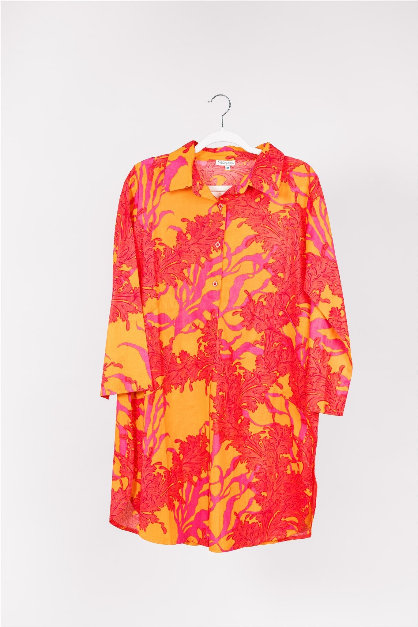 Gabriella Dress Big Coral Orange Fuchsia