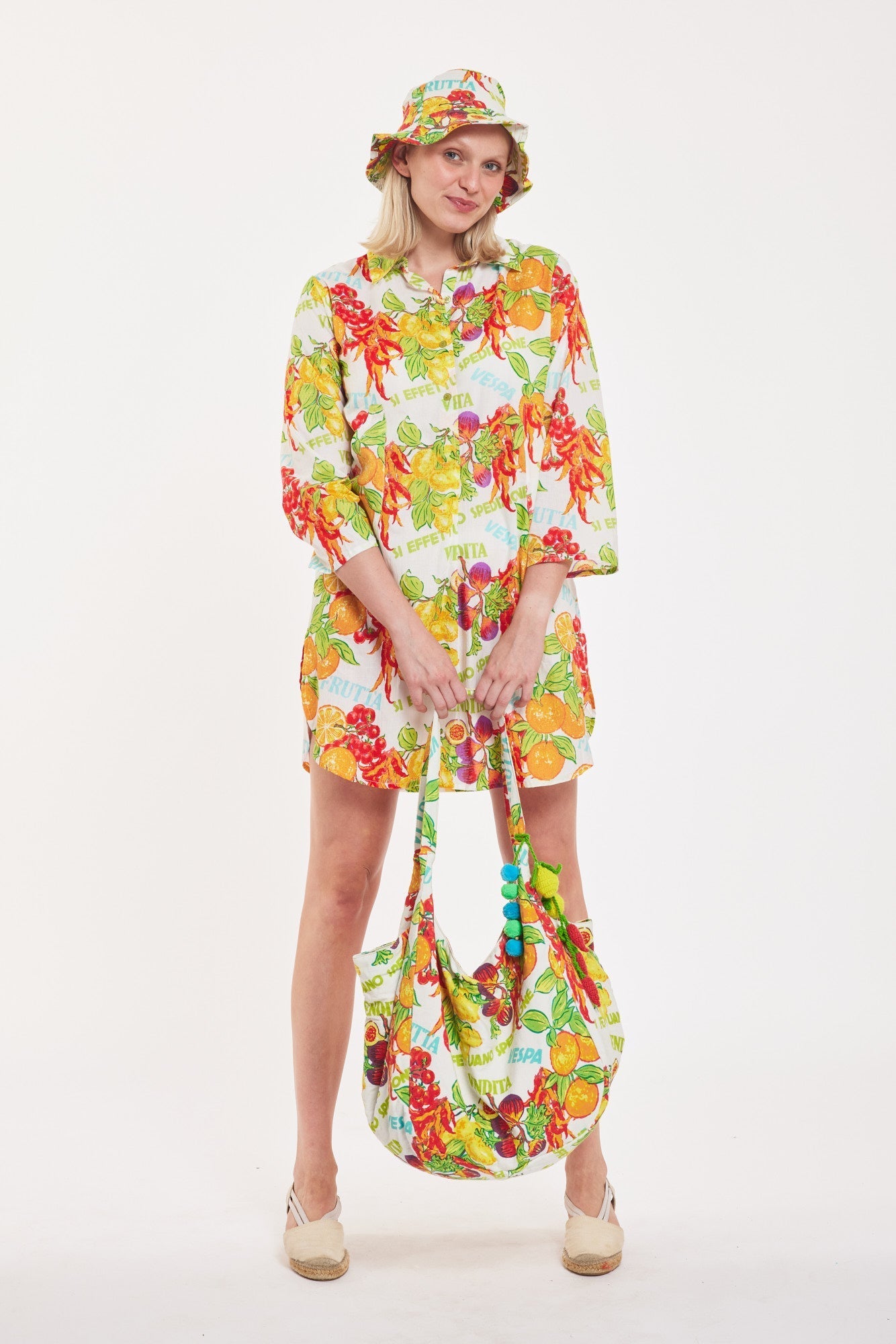 Gabriella Dress Fruttivendolo White Multi