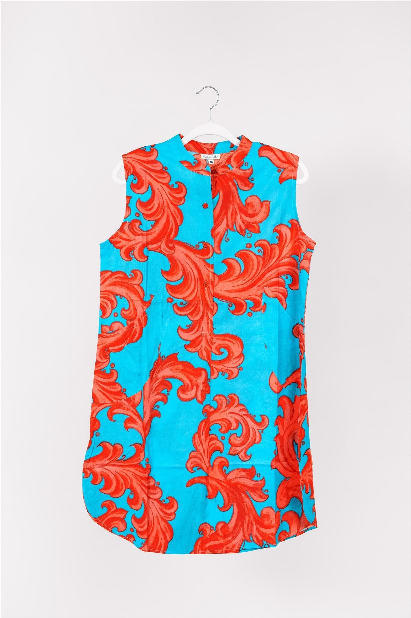 Gabriella Dress Baroque Swirl Blue Red