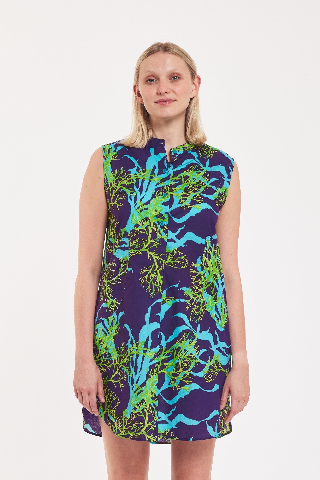 Gabriella Dress Thin Coral Indigo Green Blue