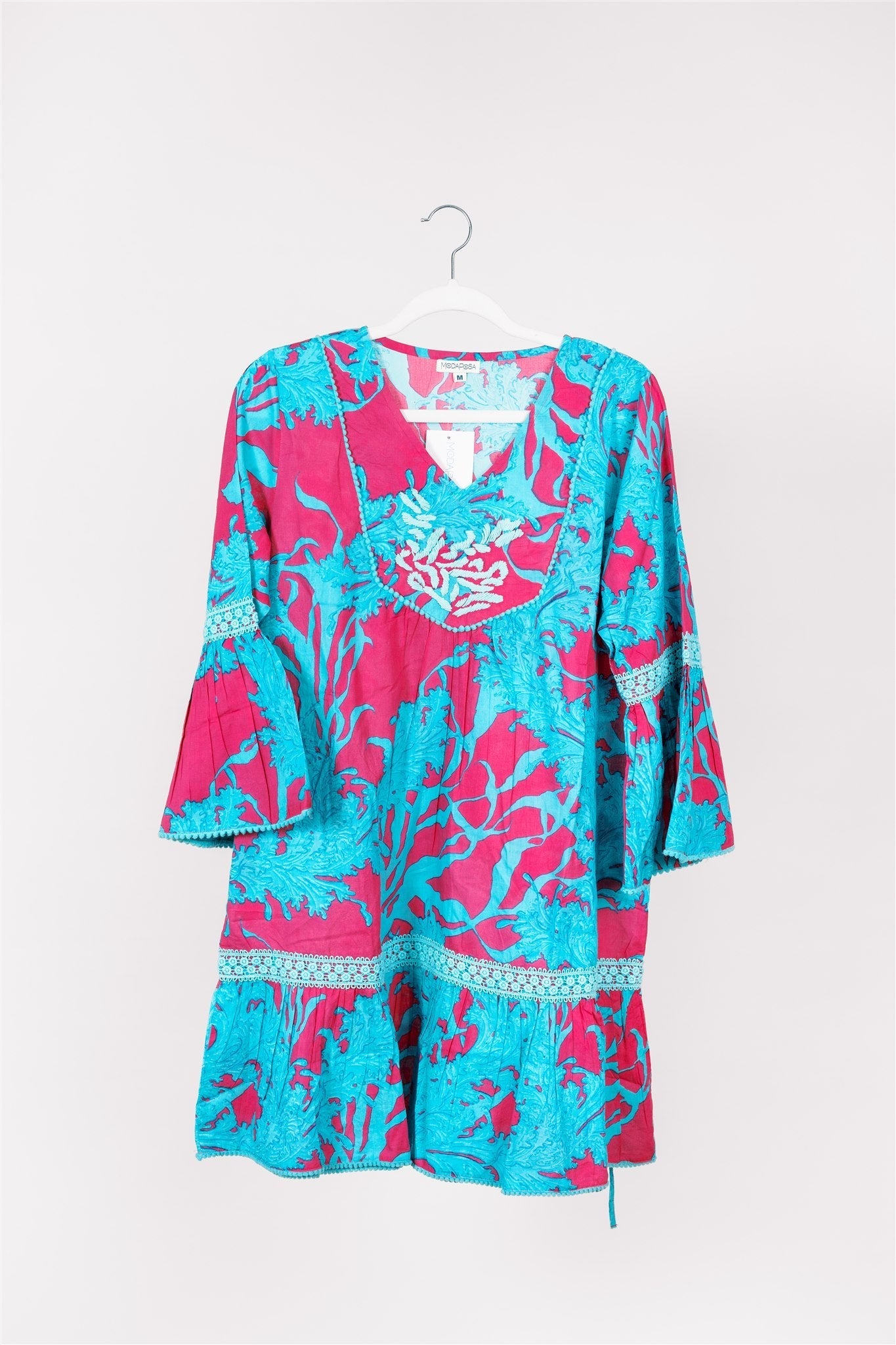 Ilaria Dress Big Coral Super Pink Blue