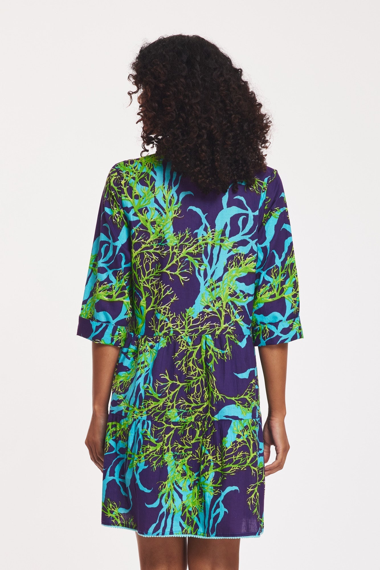 Alcee Dress Thin Coral Indigo Green Blue