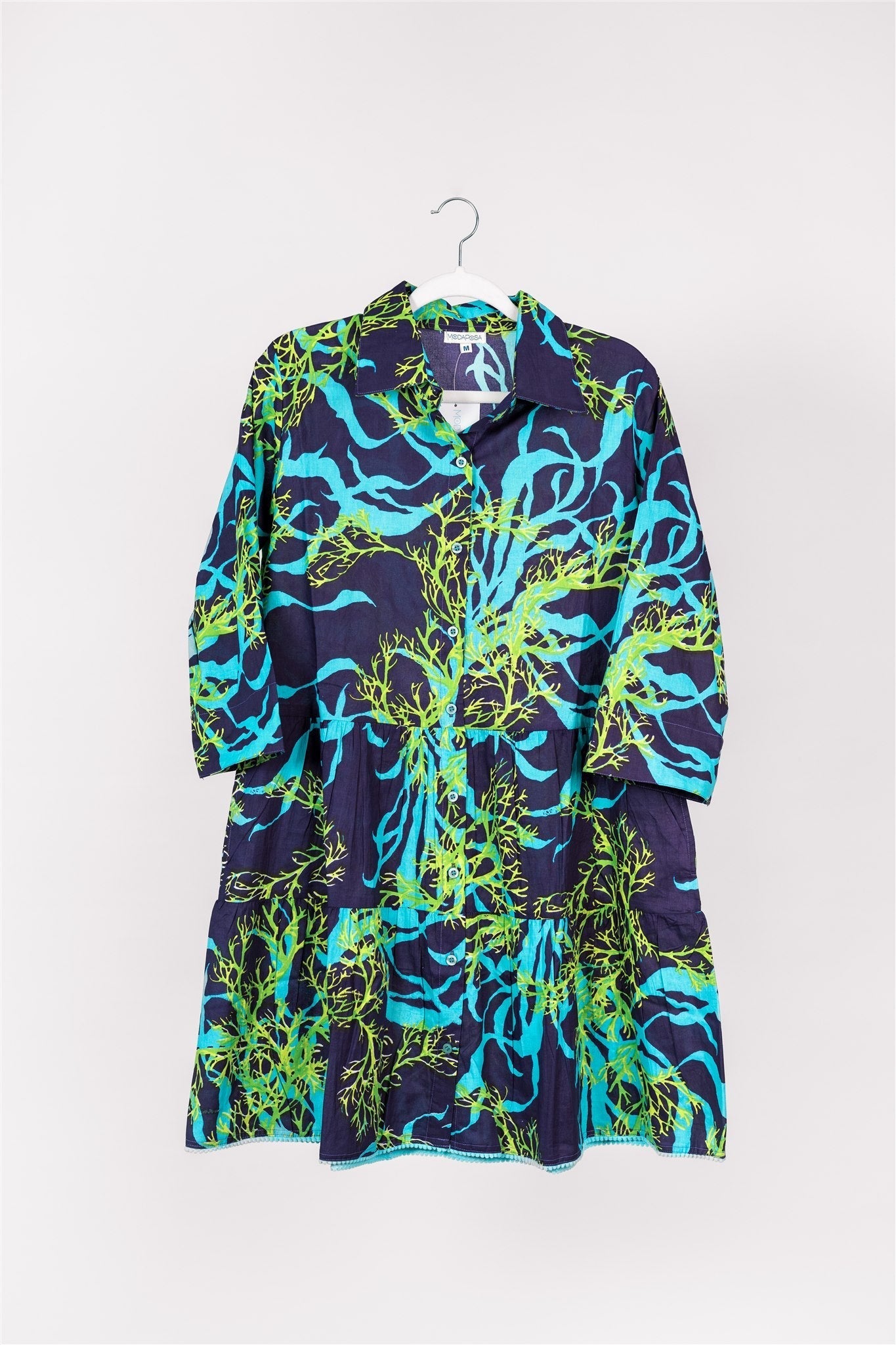 Alcee Dress Thin Coral Indigo Green Blue