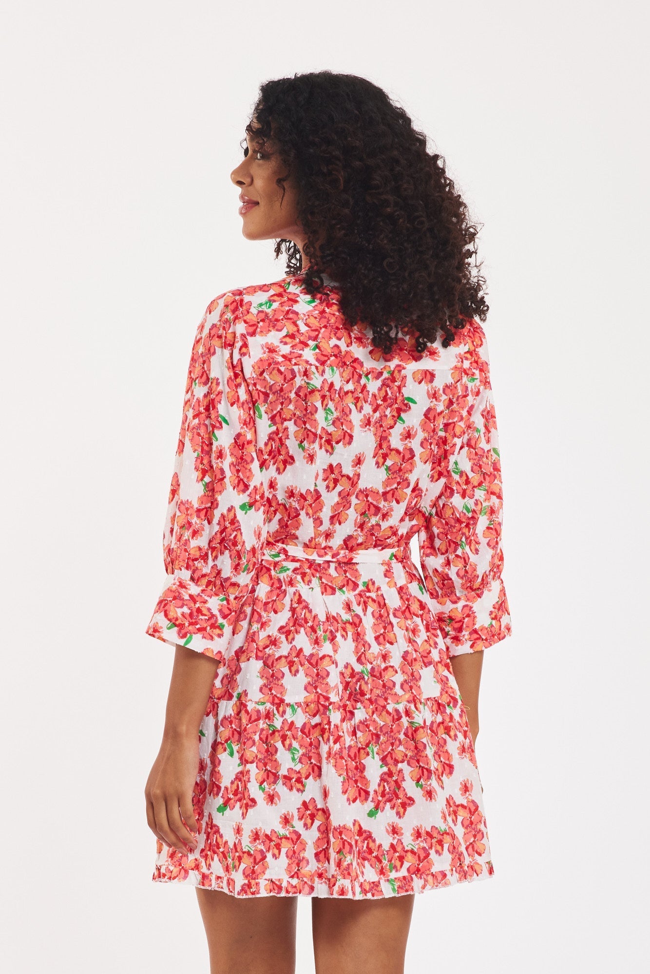 Alcee Dress Bougainvillea White Poppy