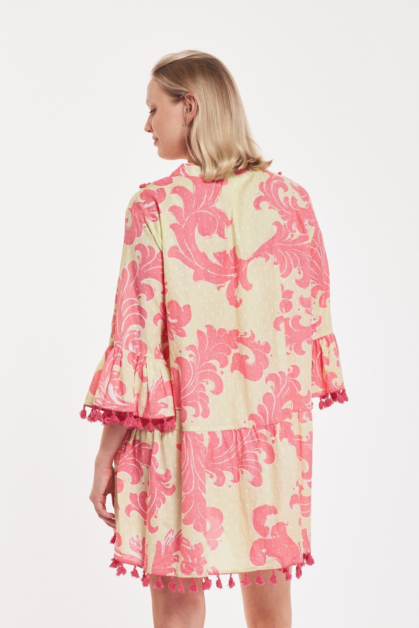 Marilda Dress Pistachio Pink Baroque Swirl