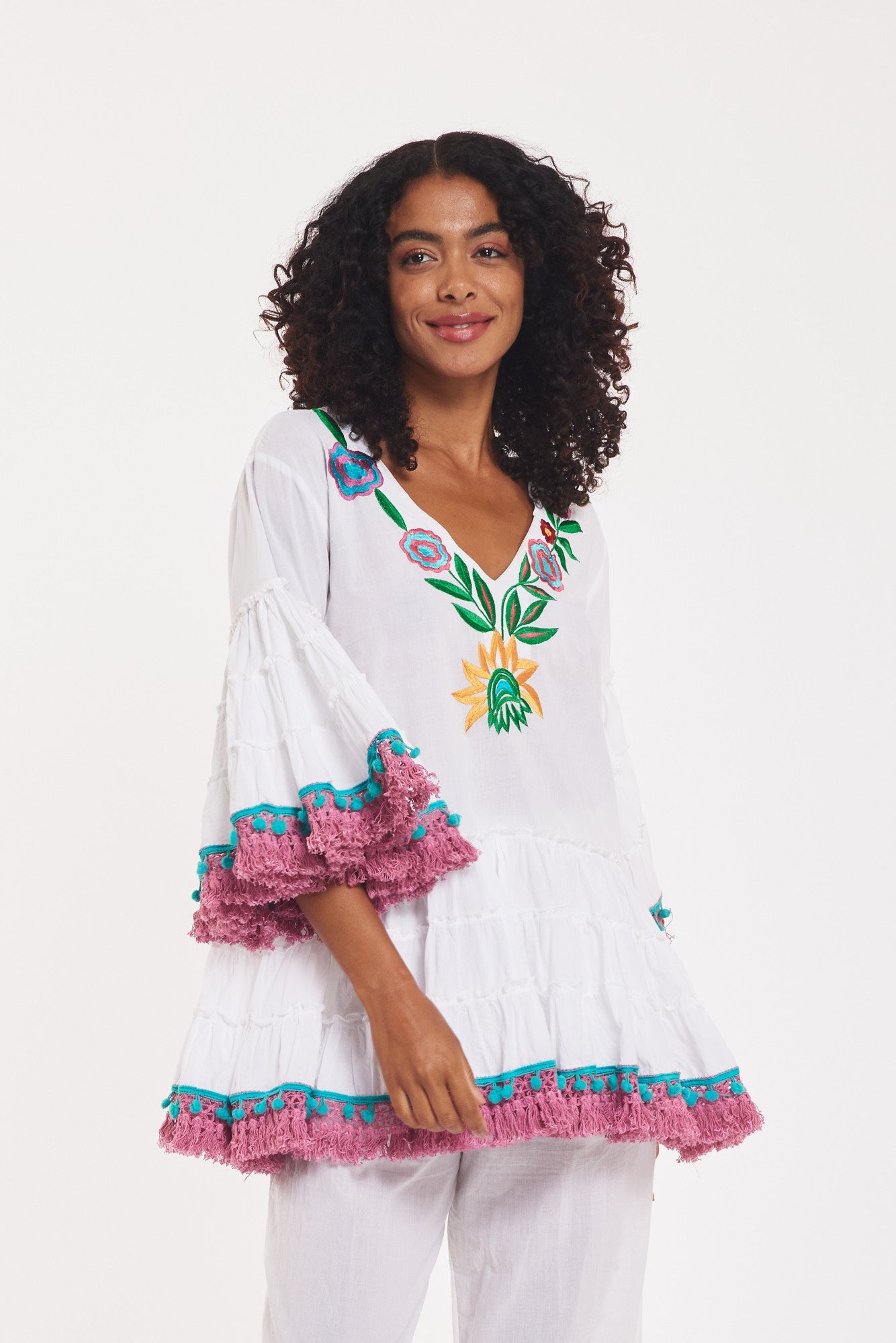 - Madrid Embroidered Blouse White
