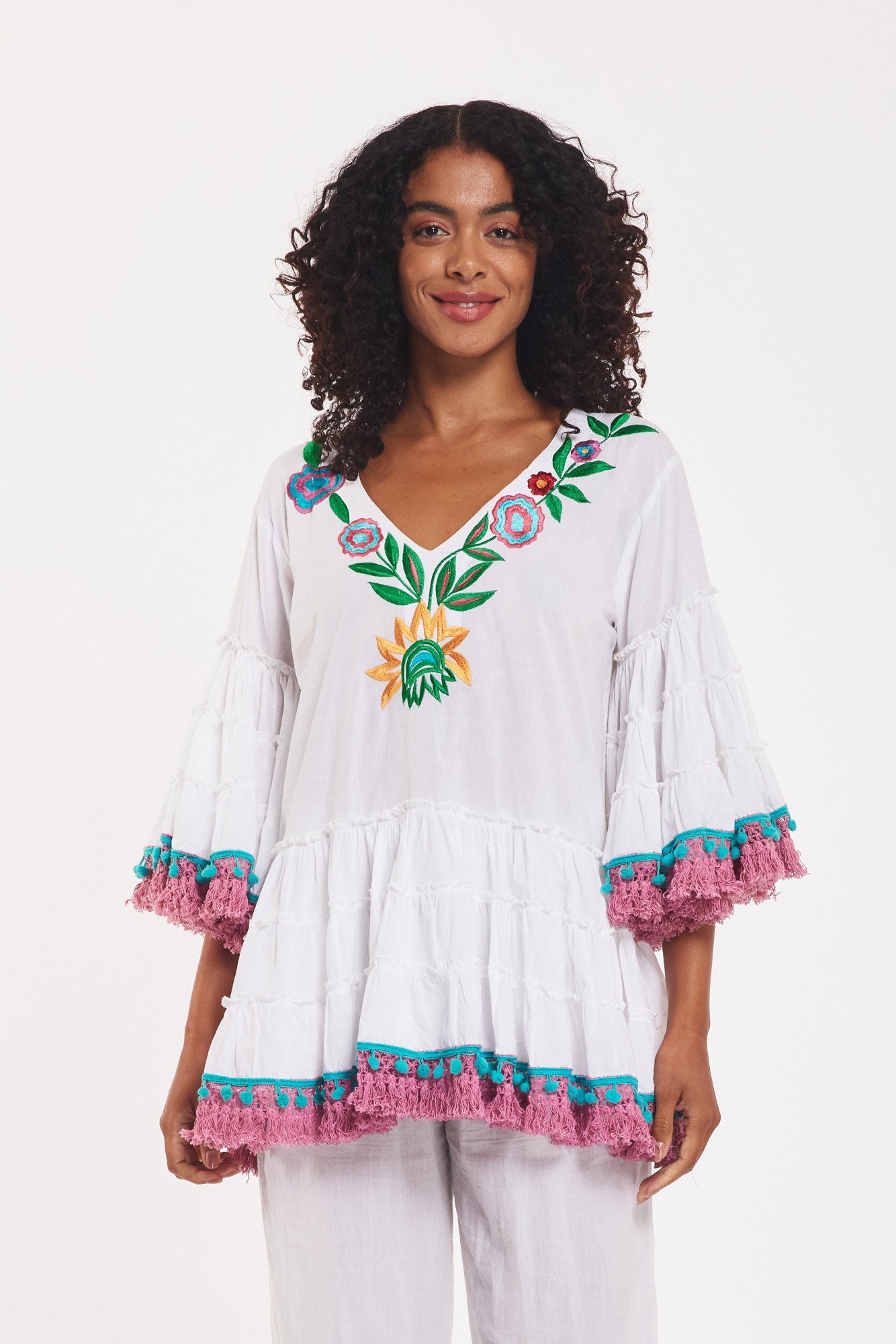 - Madrid Embroidered Blouse White