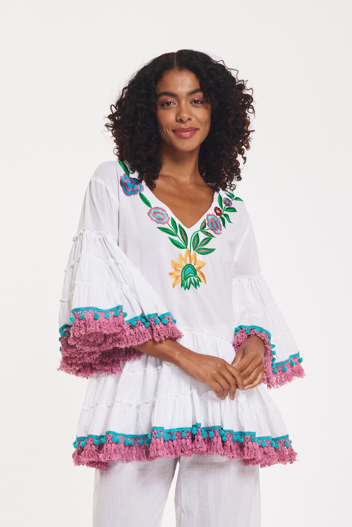 - Madrid Embroidered Blouse White