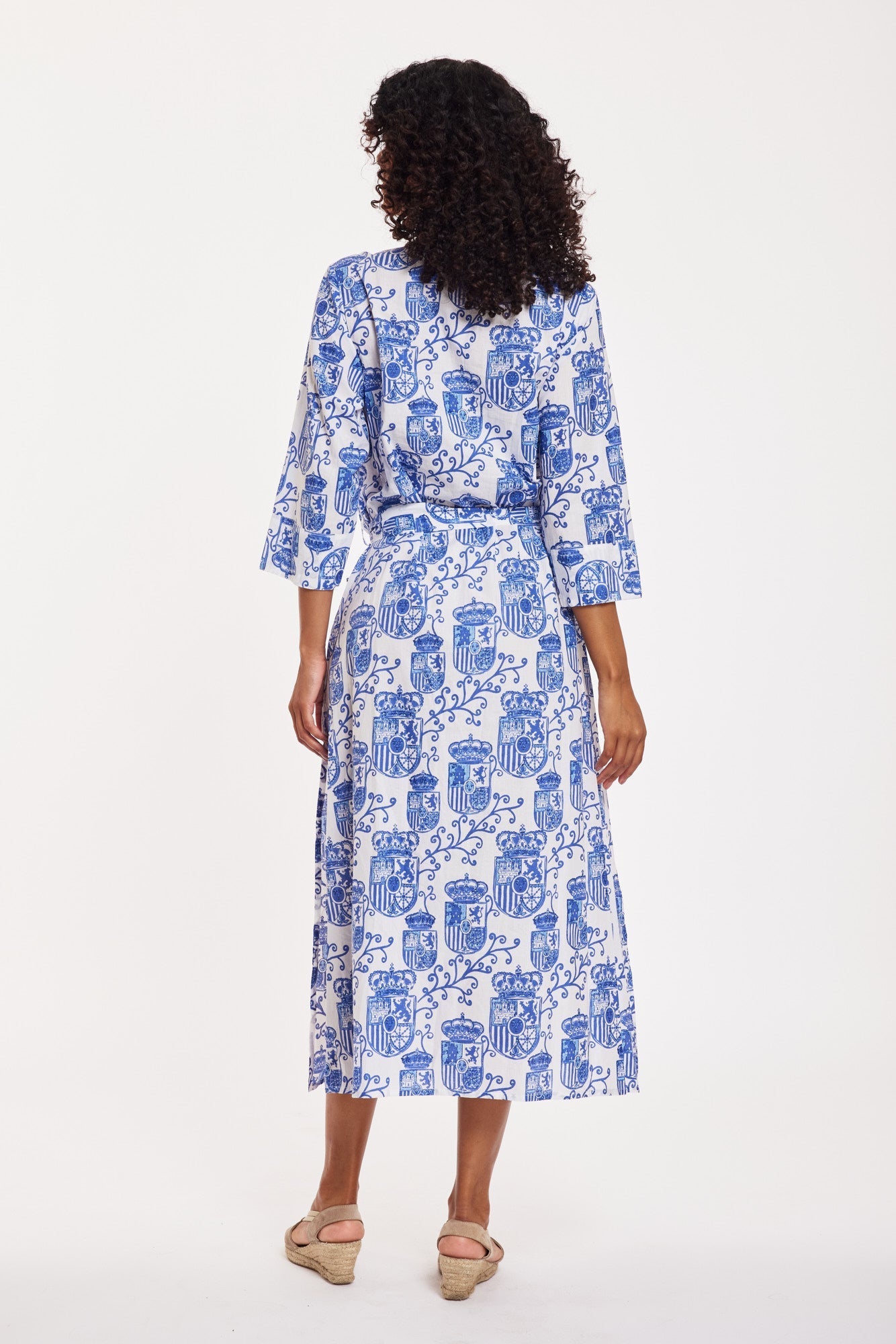 Preorder - Elina Maxi Dress Alcazar de Sevilla White Blue