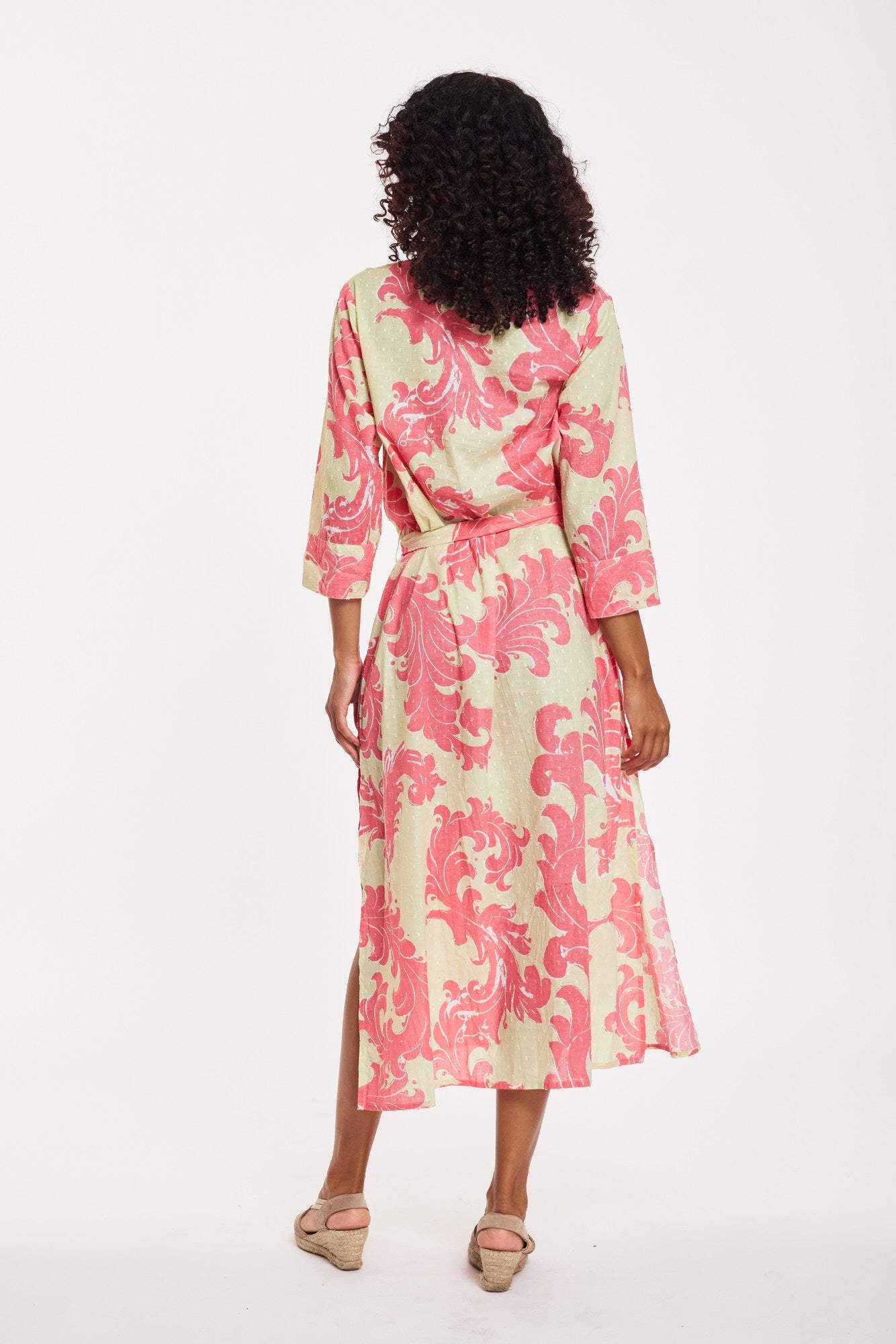 Preorder - Elina Maxi Dress Baroque Swirl Pistachio Pink