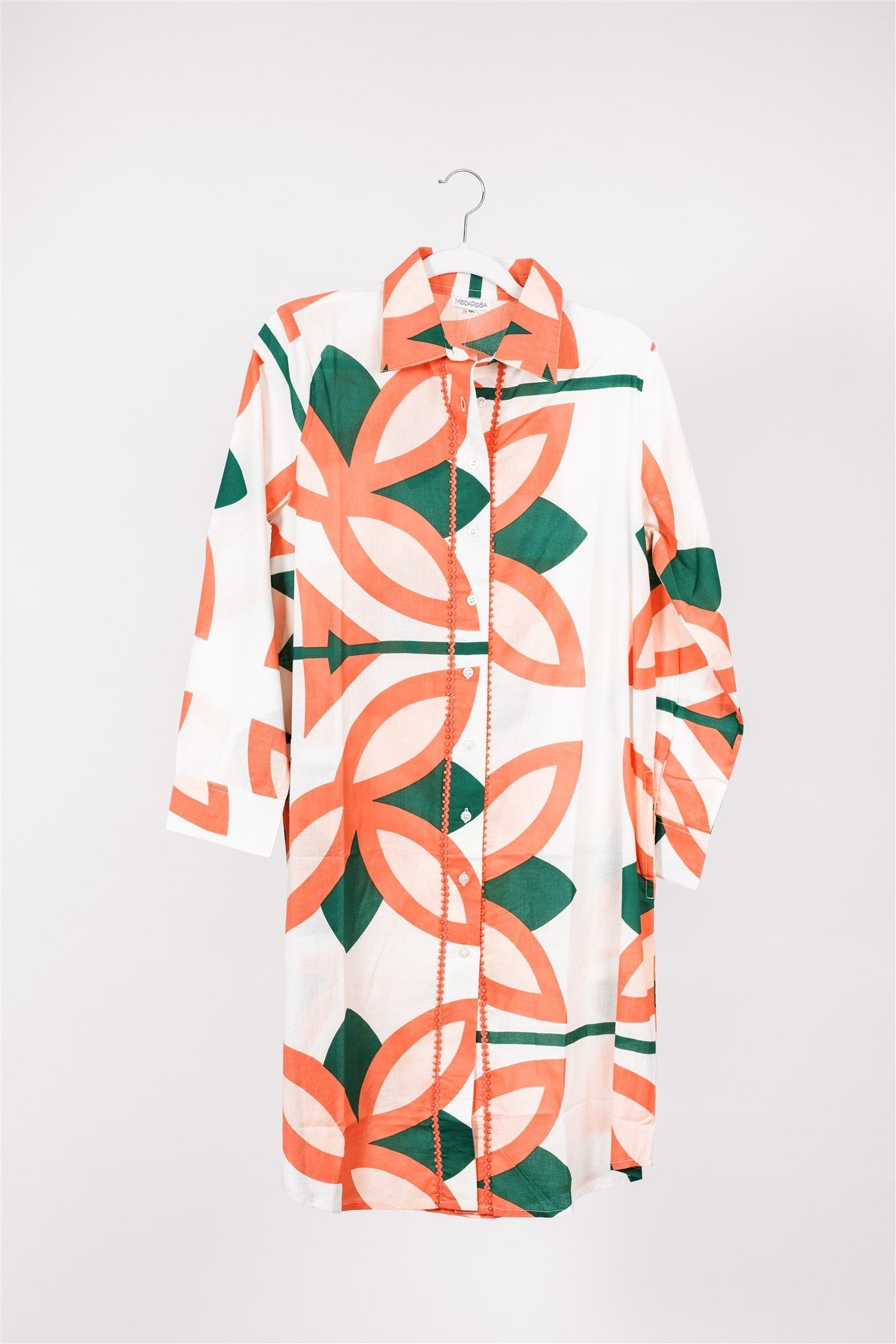 Preorder - Carlotta Midi Shirt Dress Moroccan Picturesque Pink Green