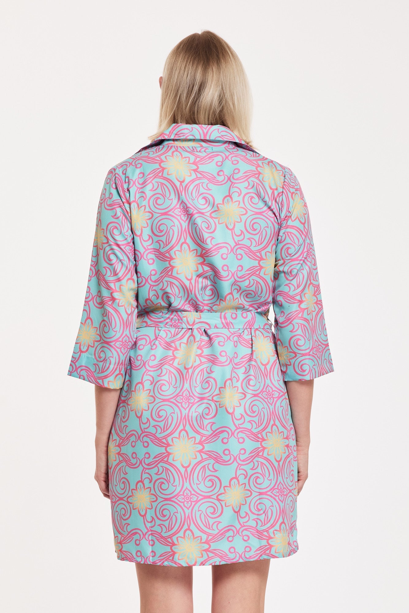 Preorder - Carlotta Shirt Dress Majolica Arbor Blue Red Gold