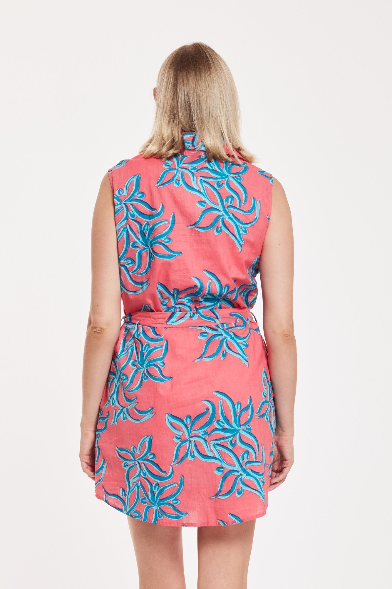 Preorder - Carlotta Shirt Dress Abstract Flower Calypso Barrier Reef