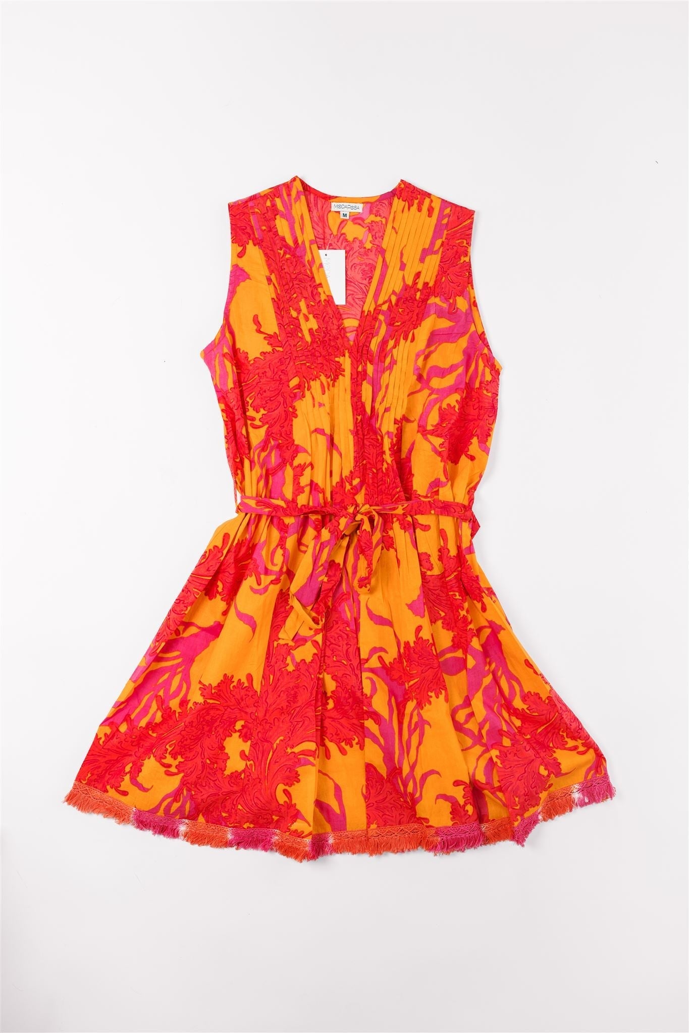 Preorder - Felice Dress Big Coral Orange Fuchsia