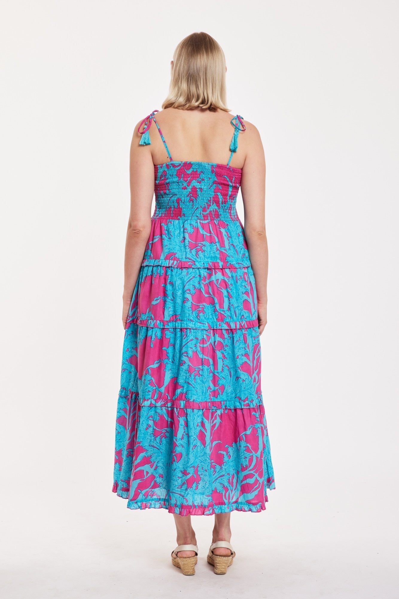 Preorder - Dianora Maxi Dress Big Coral Super Pink Blue