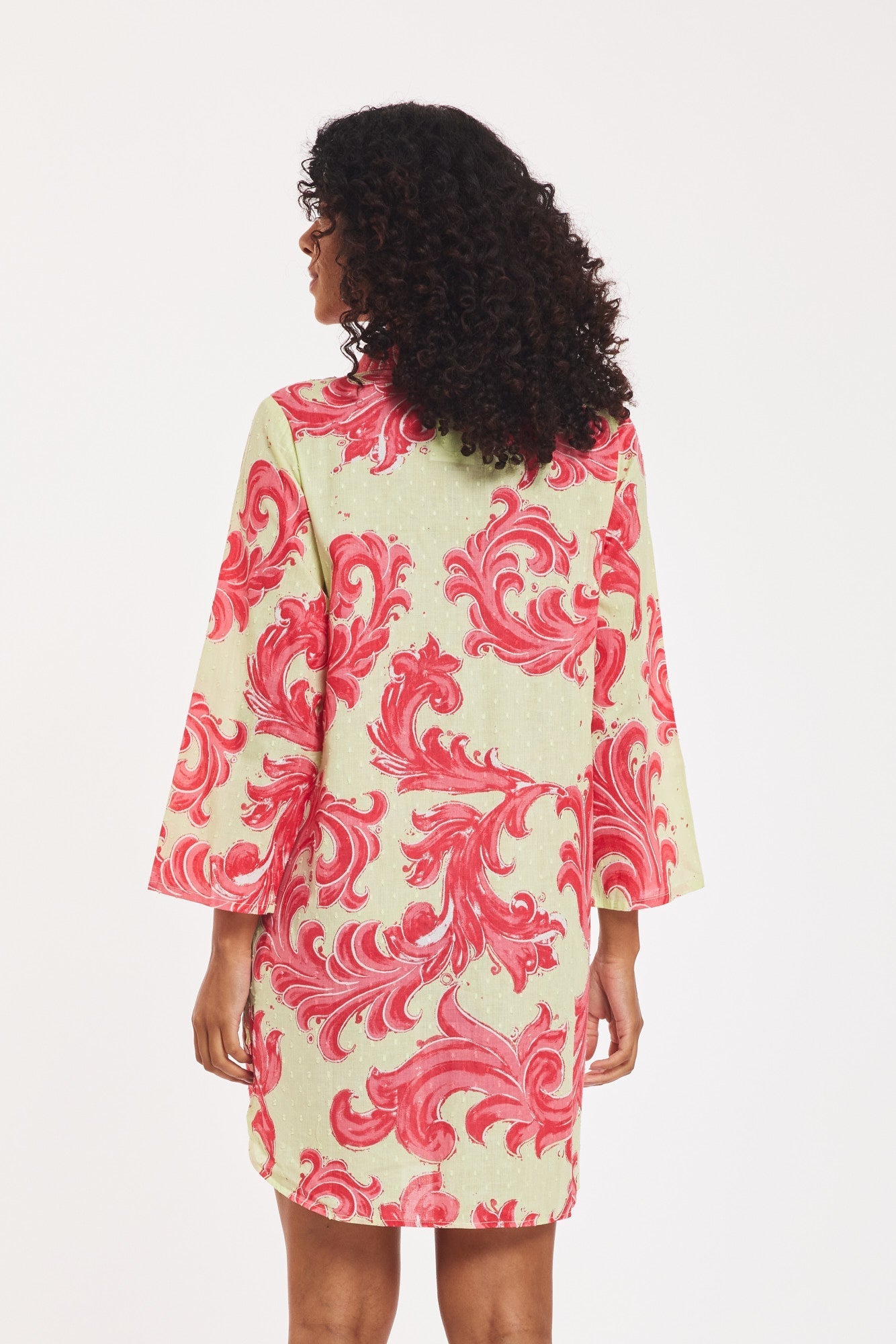 Preorder - Gabriella Dress Baroque Swirl Pistachio Pink