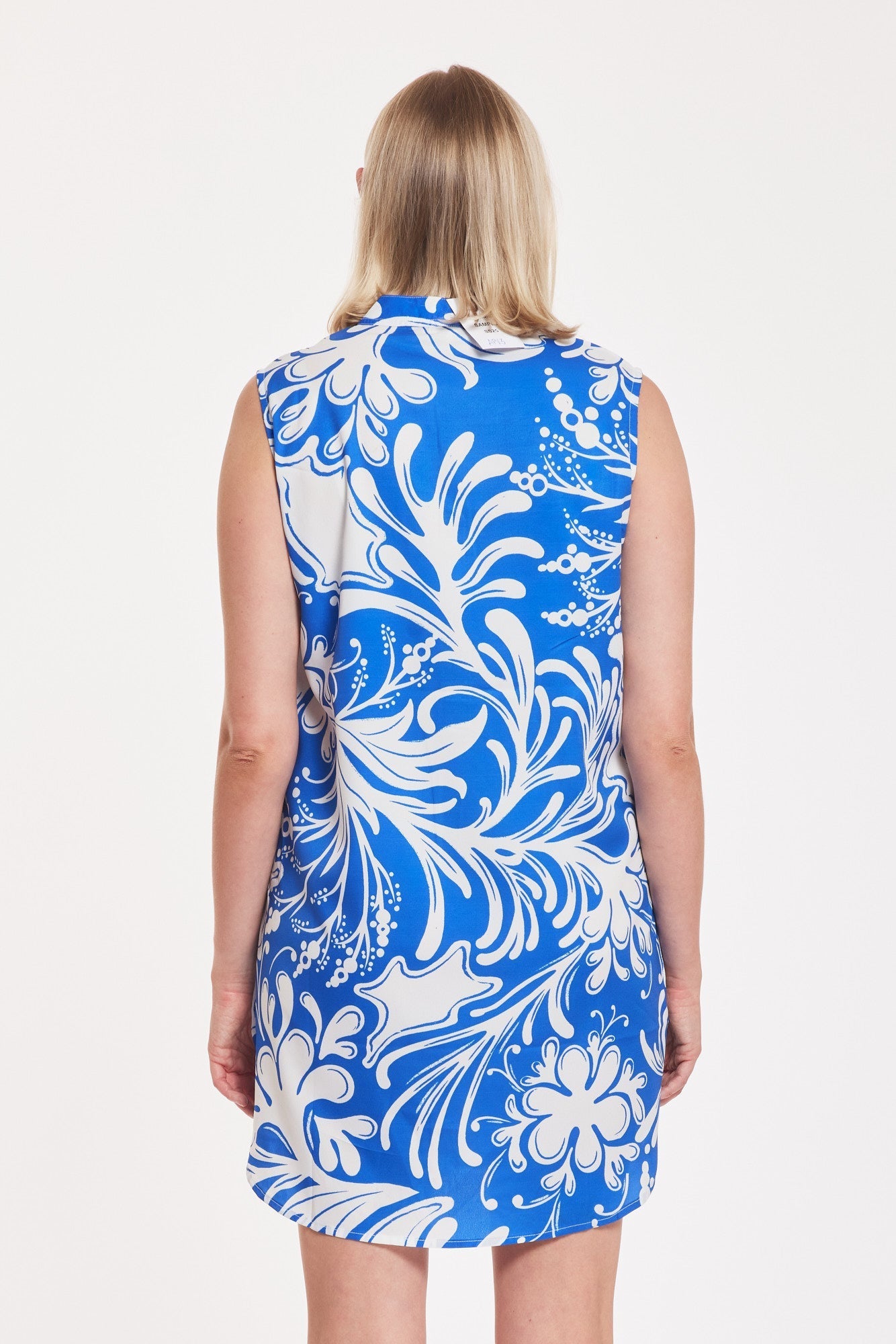 Preorder - Gabriella Dress Abstract Placed Blue White