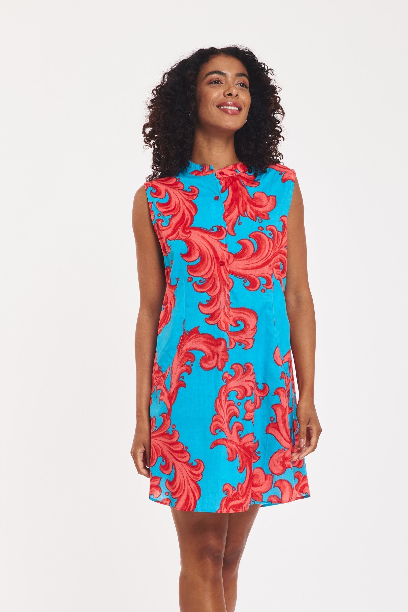 Preorder - Gabriella Dress Baroque Swirl Blue Red