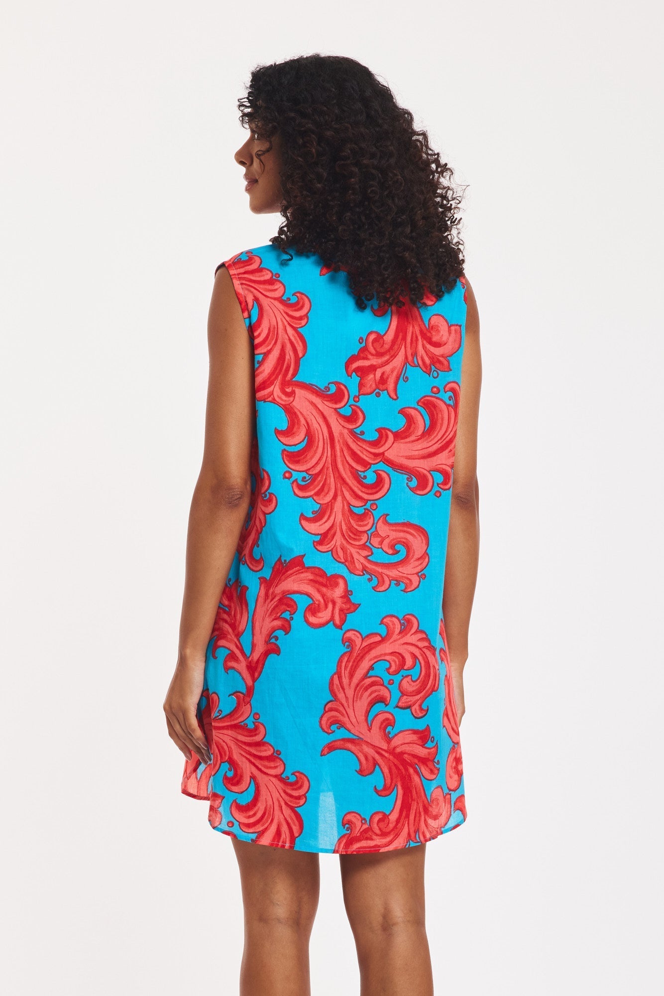 Preorder - Gabriella Dress Baroque Swirl Blue Red