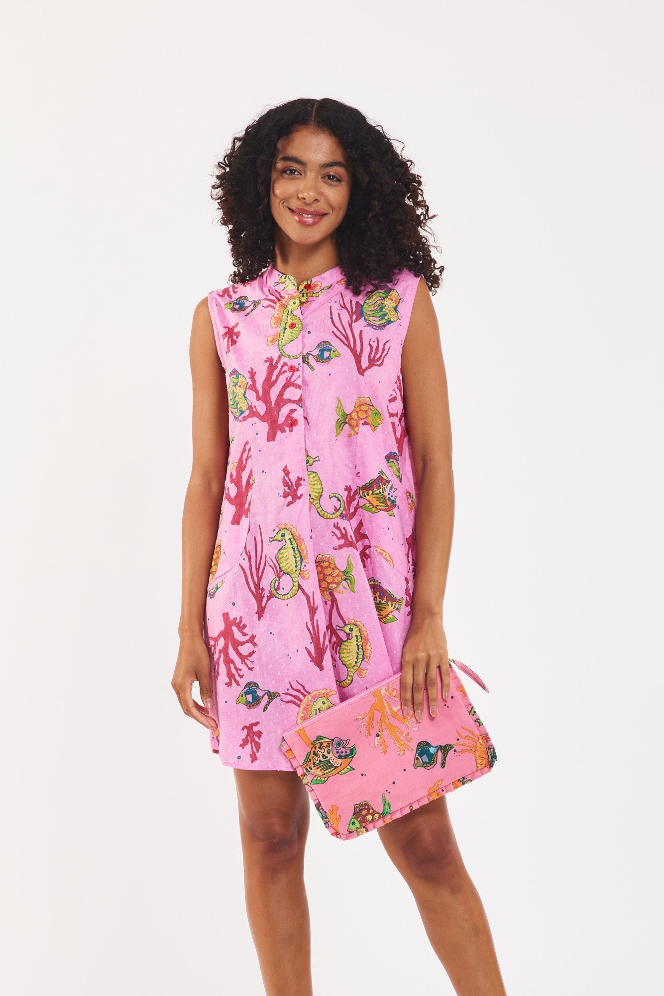 Preorder - Gabriella Dress Sealife Pink Multi