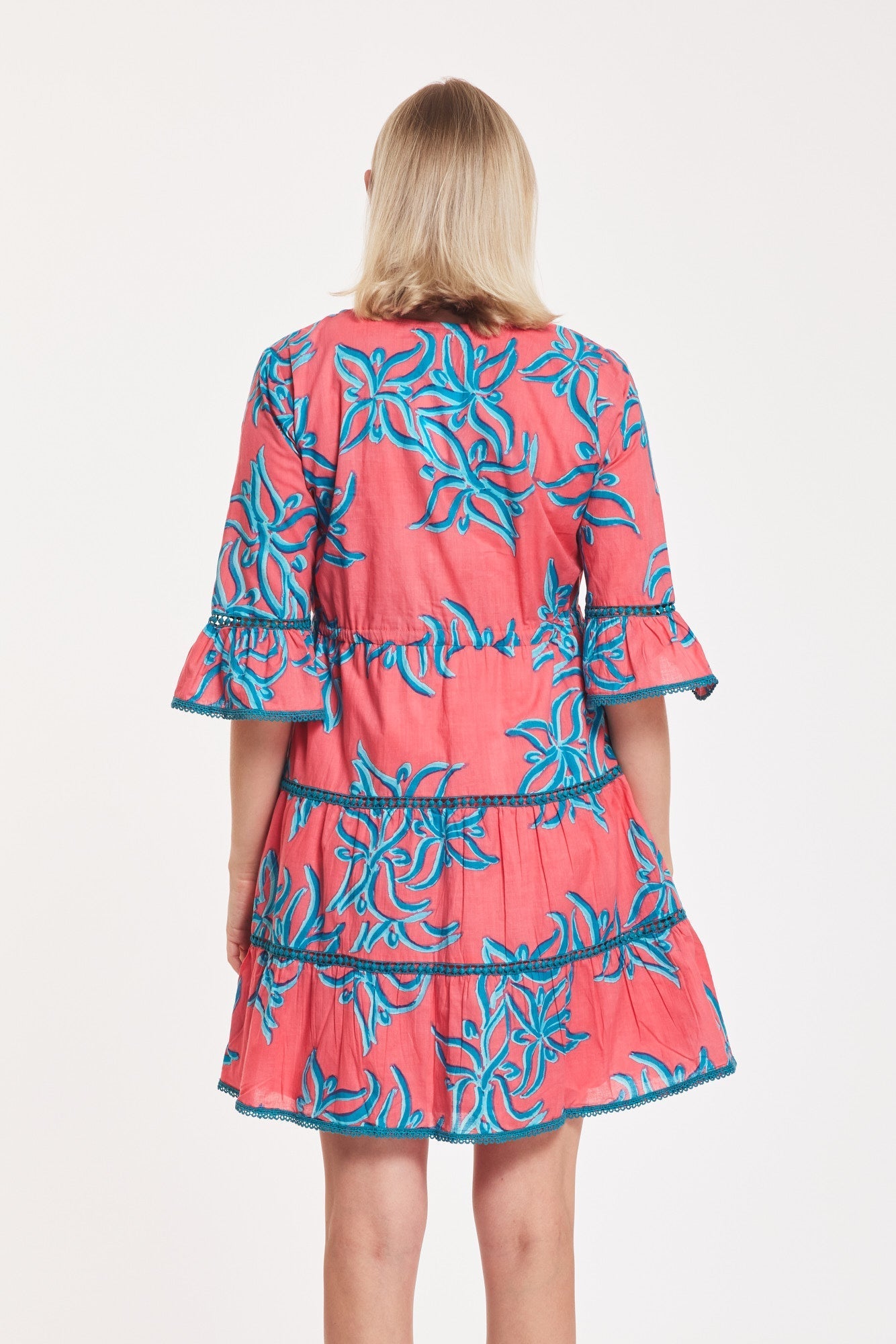 Preorder - Desideria Dress Abstract Flower Calypso Barrier Reef