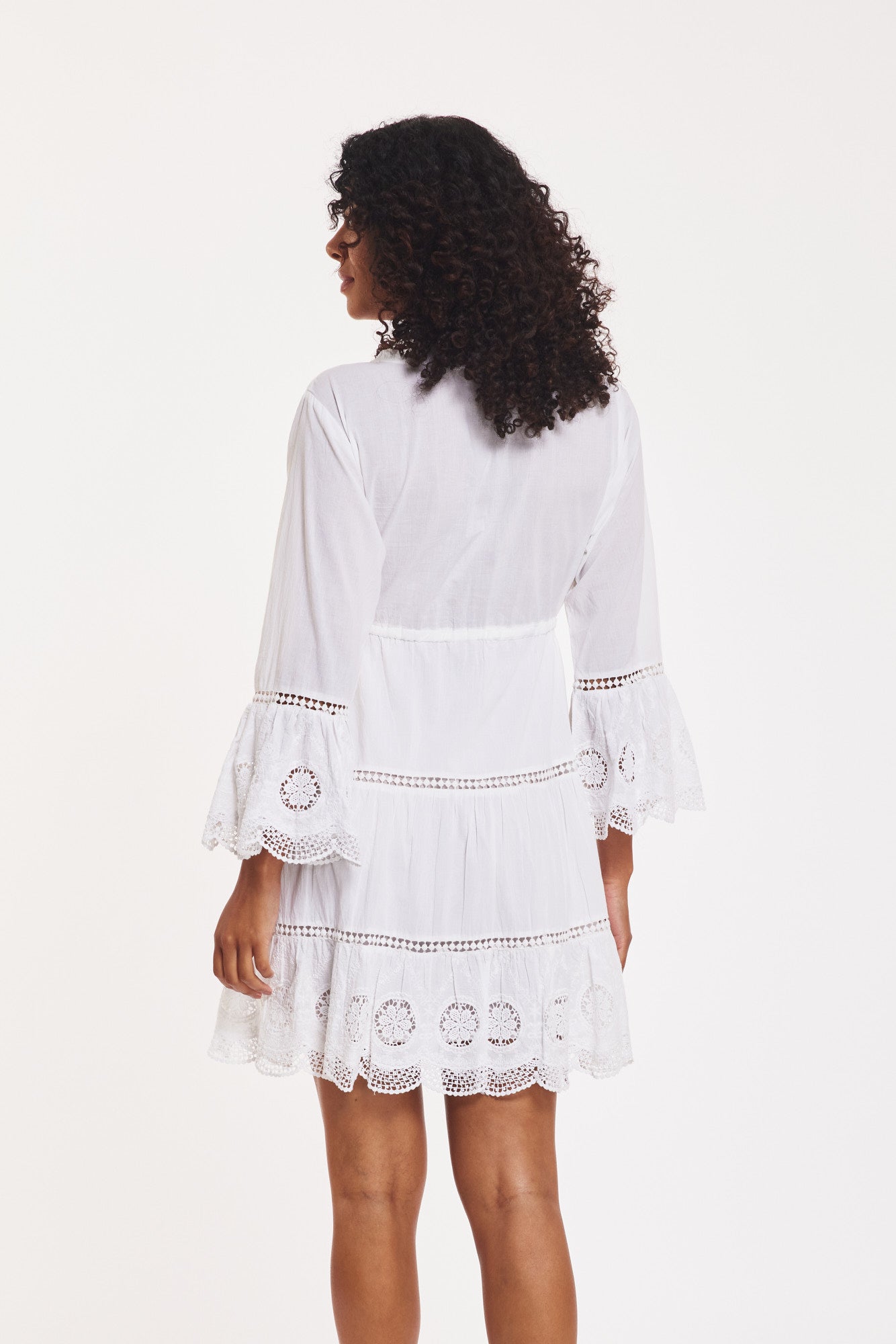 Preorder - Desideria Dress White Cotton Lace