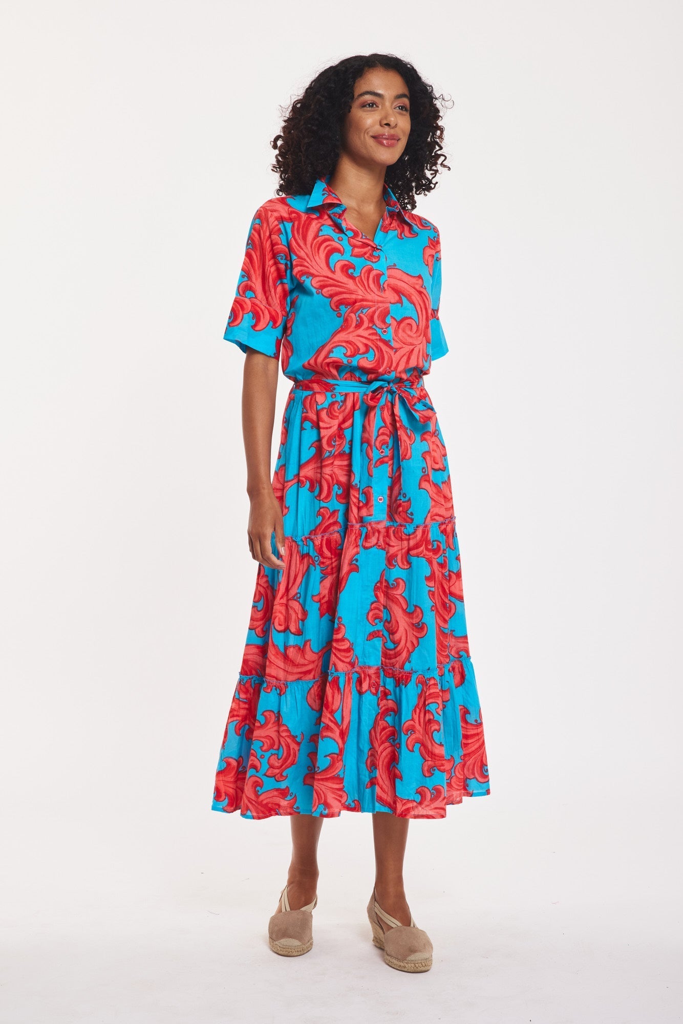 Preorder - Alcee Maxi Dress Baroque Swirl Blue Red