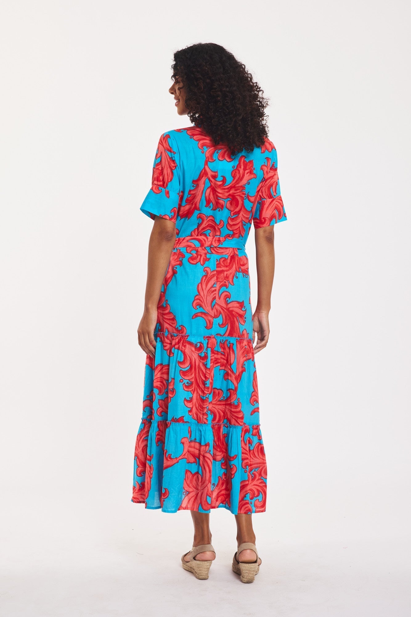 Preorder - Alcee Maxi Dress Baroque Swirl Blue Red