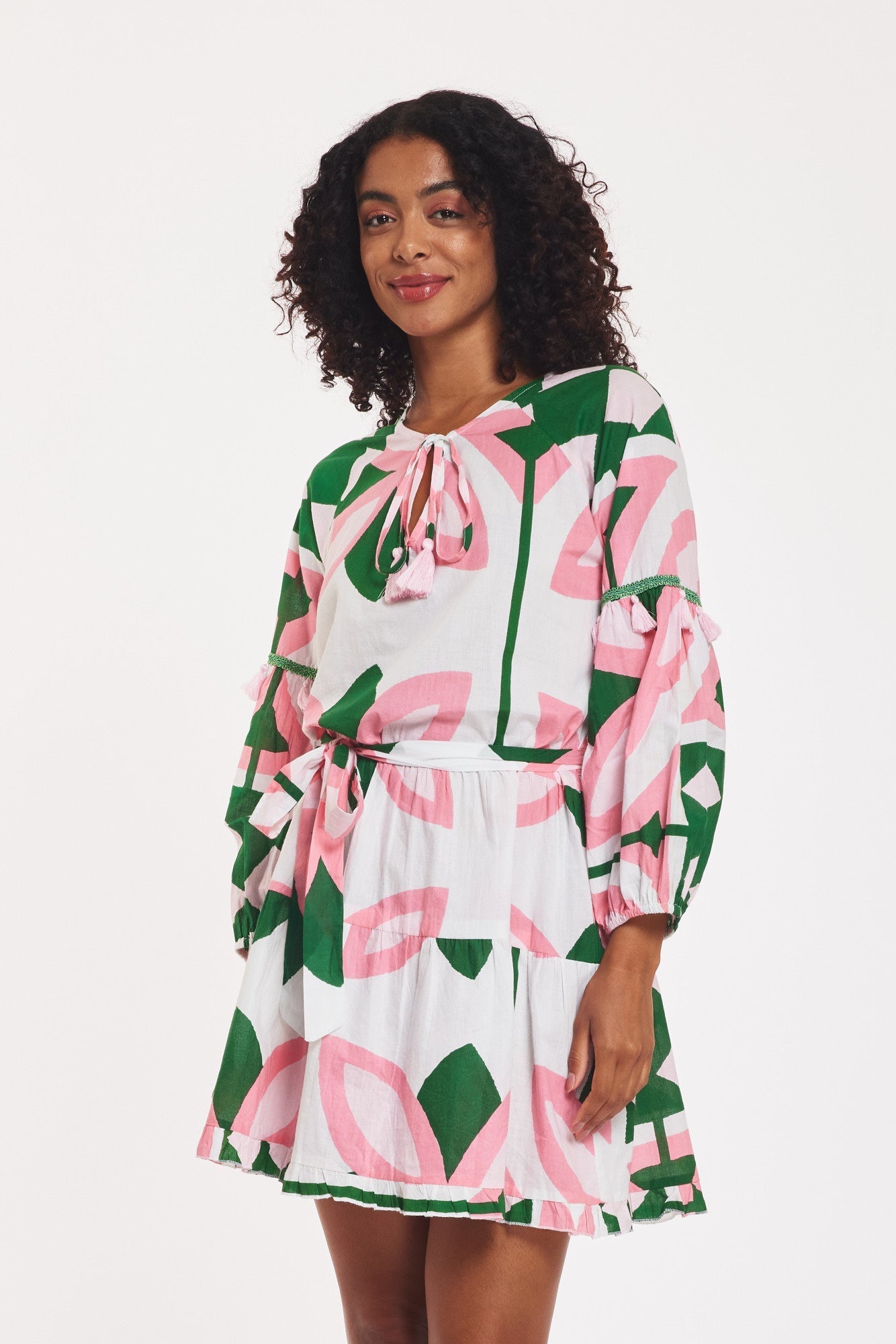 Preorder - Alcee Dress Moroccan Picturesque Pink Green