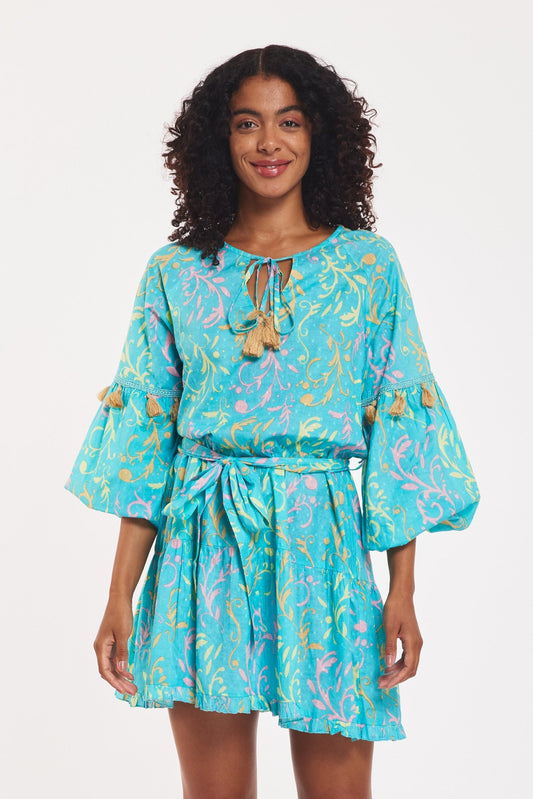 Alcee Dress Miami Swirl Aqua Multi