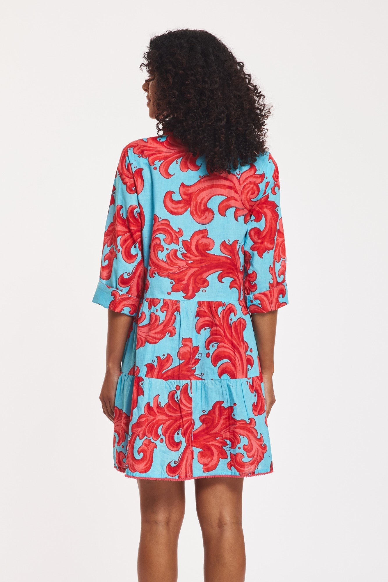 Preorder - Alcee Dress Baroque Swirl Blue Red