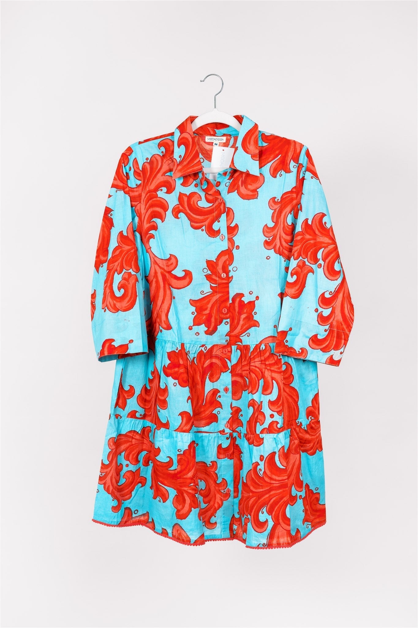 Preorder - Alcee Dress Baroque Swirl Blue Red