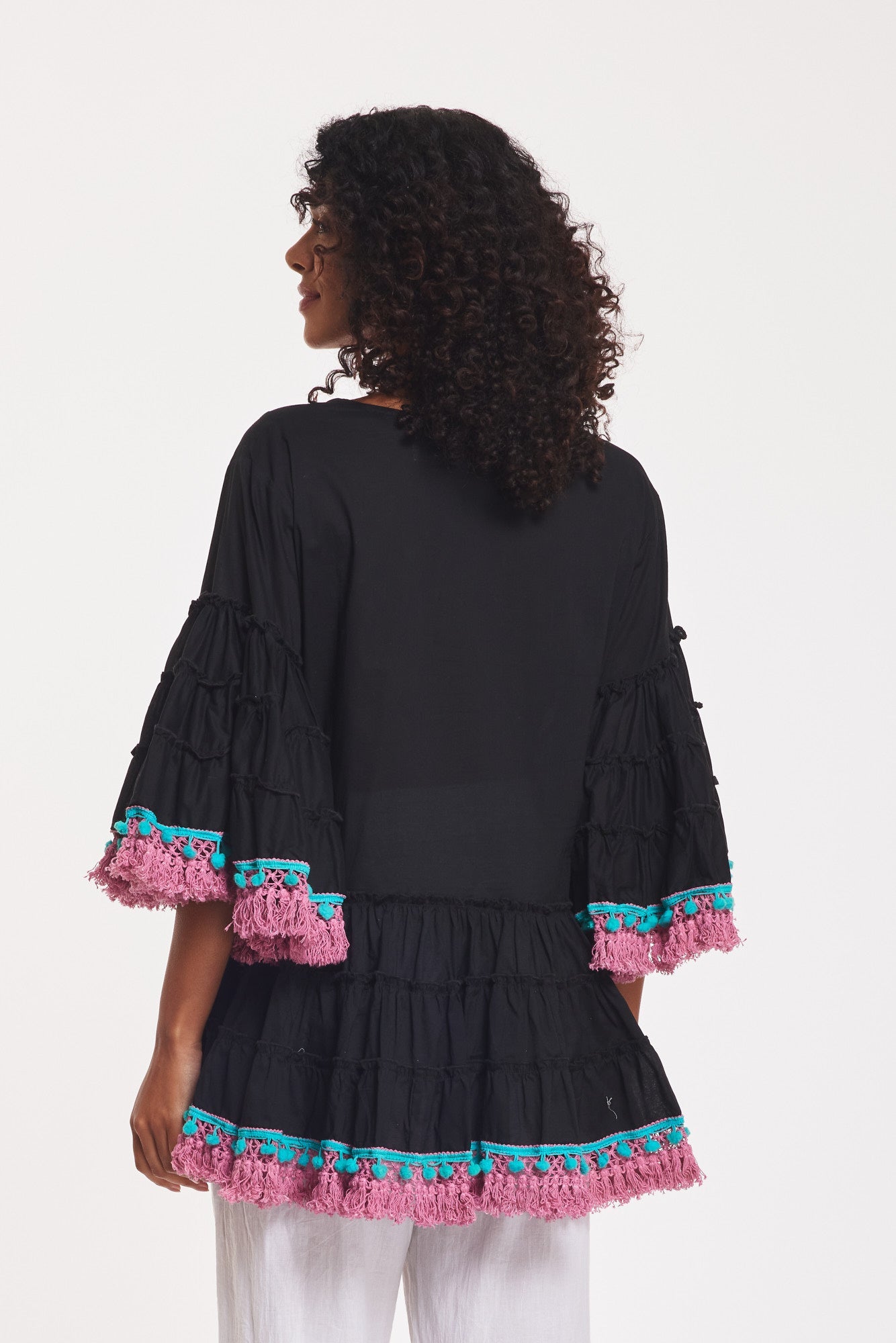 Preorder - Madrid Embroidered Blouse Black